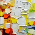 Détail abstrait de bloc de couleur par le minimalisme d’art de mur de couteau de palette